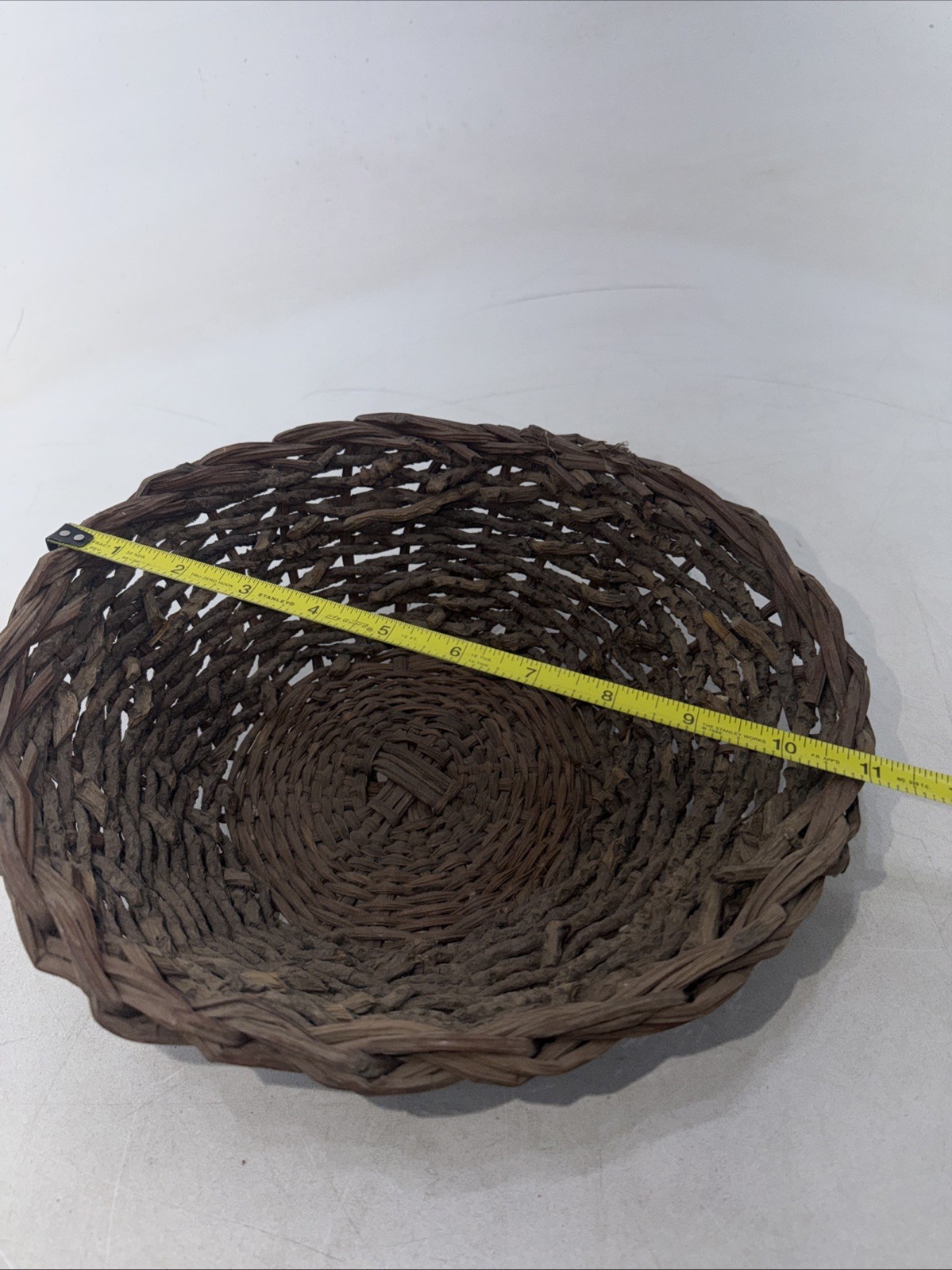 Wicker Rattan Brown Round Woven Basket