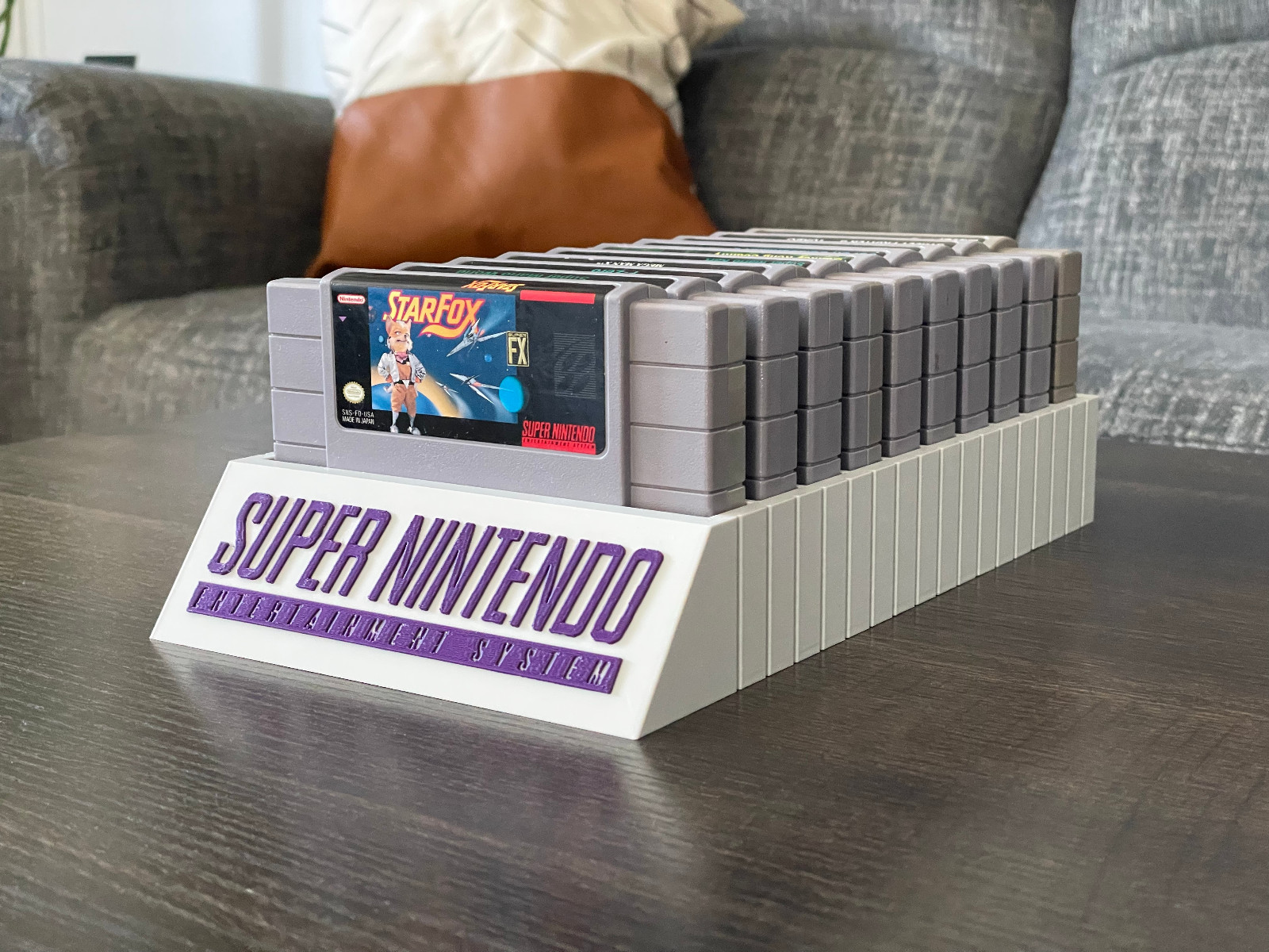Super Nintendo Video Game Cartridge 3D Printed Display Holder Stand