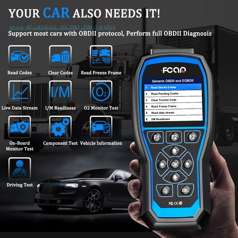 FCAR F506 PRO Heavy Duty Truck DPF Regen Oil Reset Car OBD2 Diagnostic Scanner