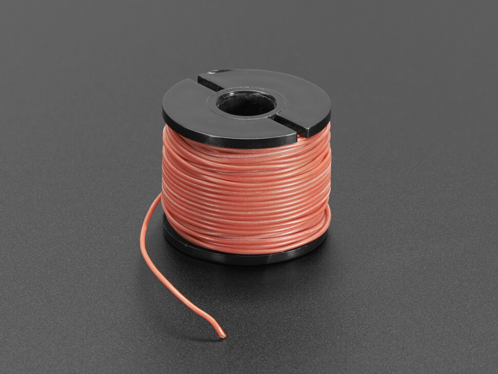 [ Adafruit ADA-3165 ] Silicone Cover Stranded-Core Wire - 50ft 30AWG Red