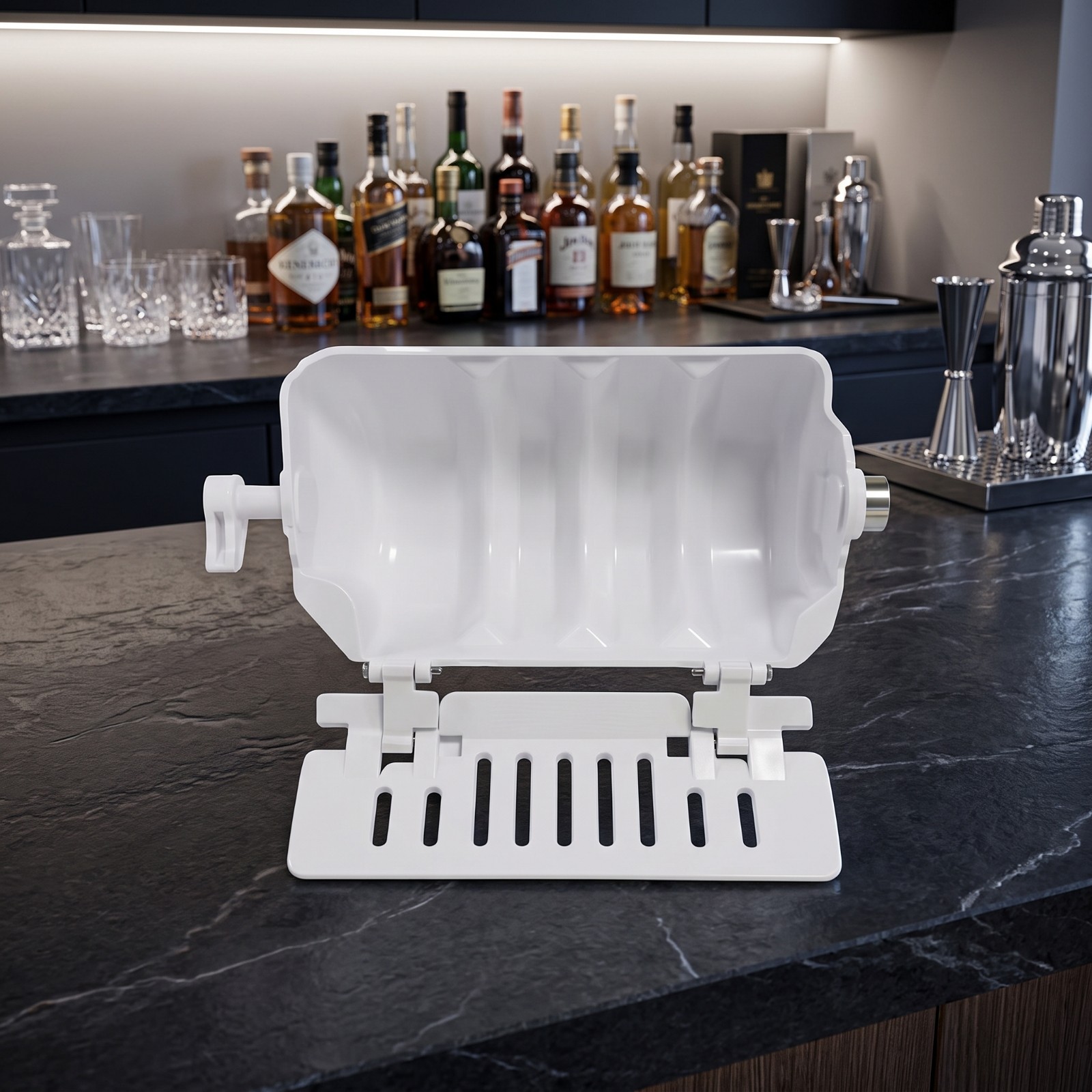 Accessory Rectangular Ice Maker Box with Drainage Slots Slim for Kitchen