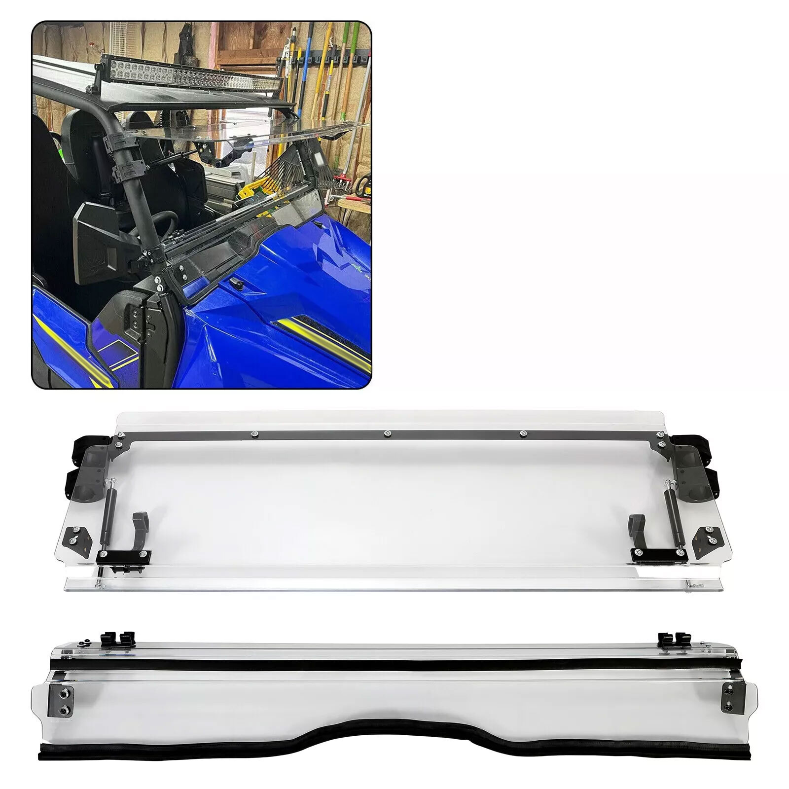 For 2018-2020 Yamaha Wolverine X2 X4 UTV Scratch Resistant Clear Flip Windshield