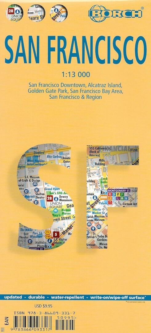 Map of San Francisco, California, Laminated & Folded by Borch Maps
