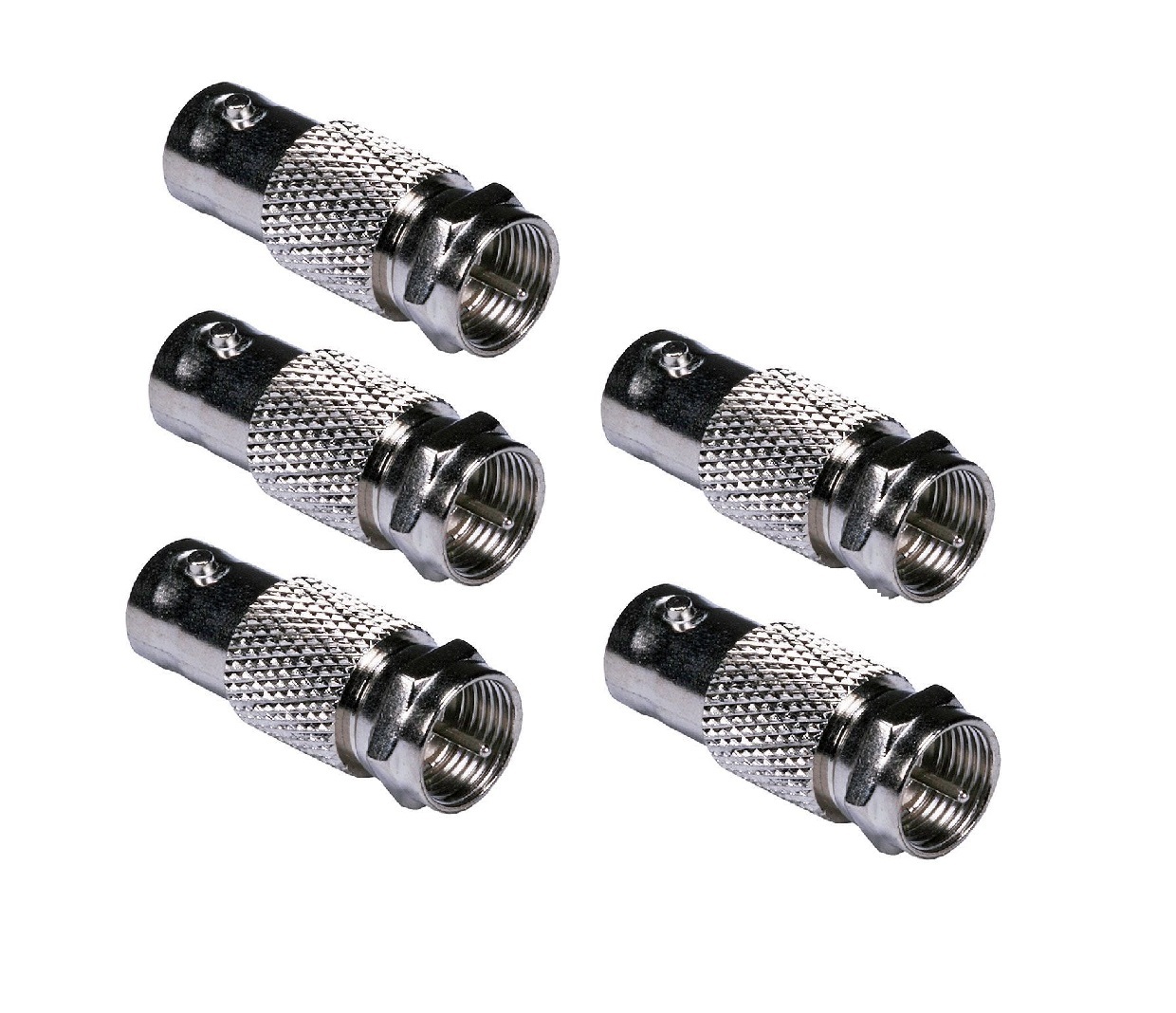 5 Pcs F type Male to BNC Female RF Coax Connector Adapter CCTV RG6 RG59