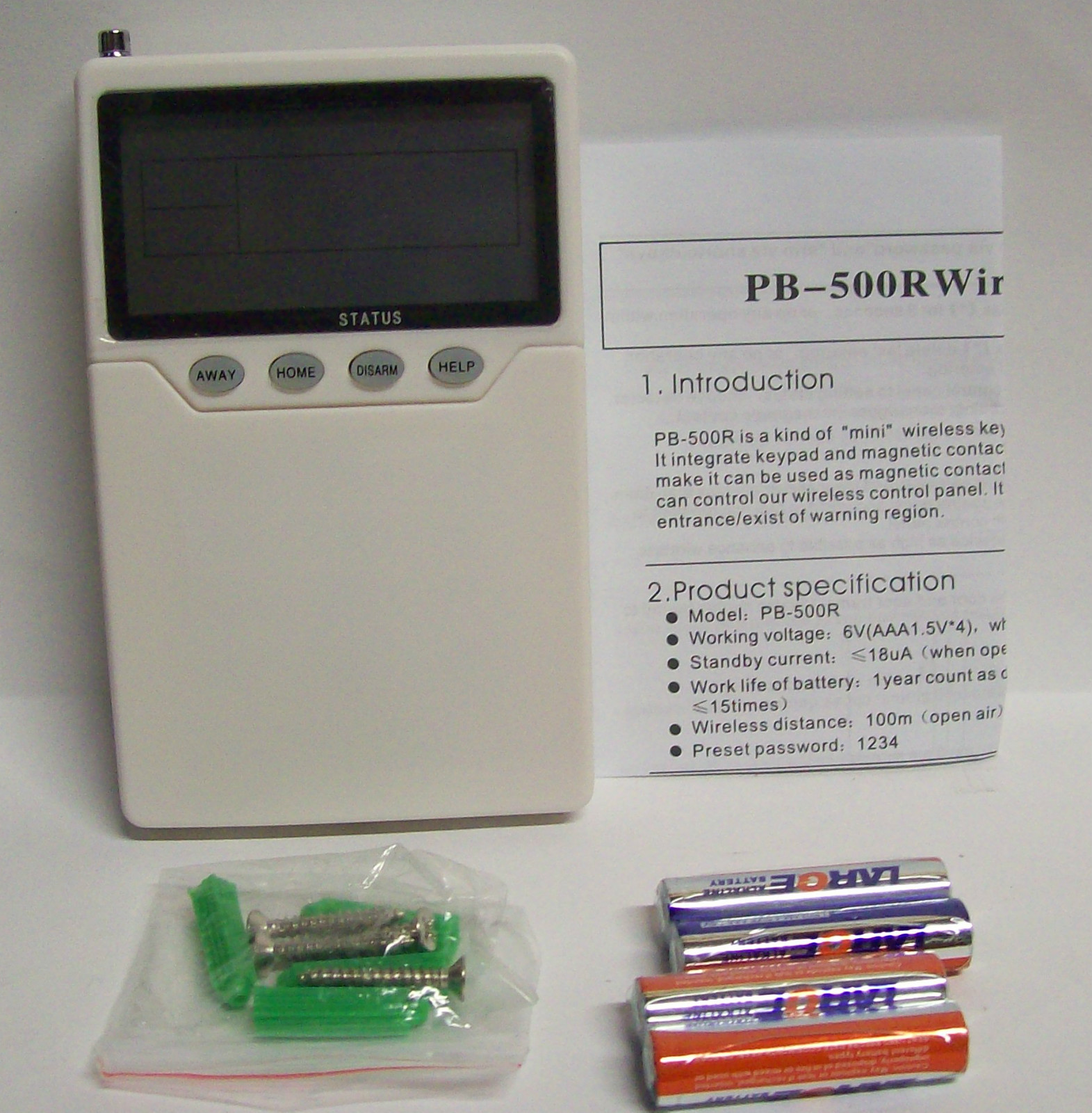 Wireless Keypad Model # PB - 500R
