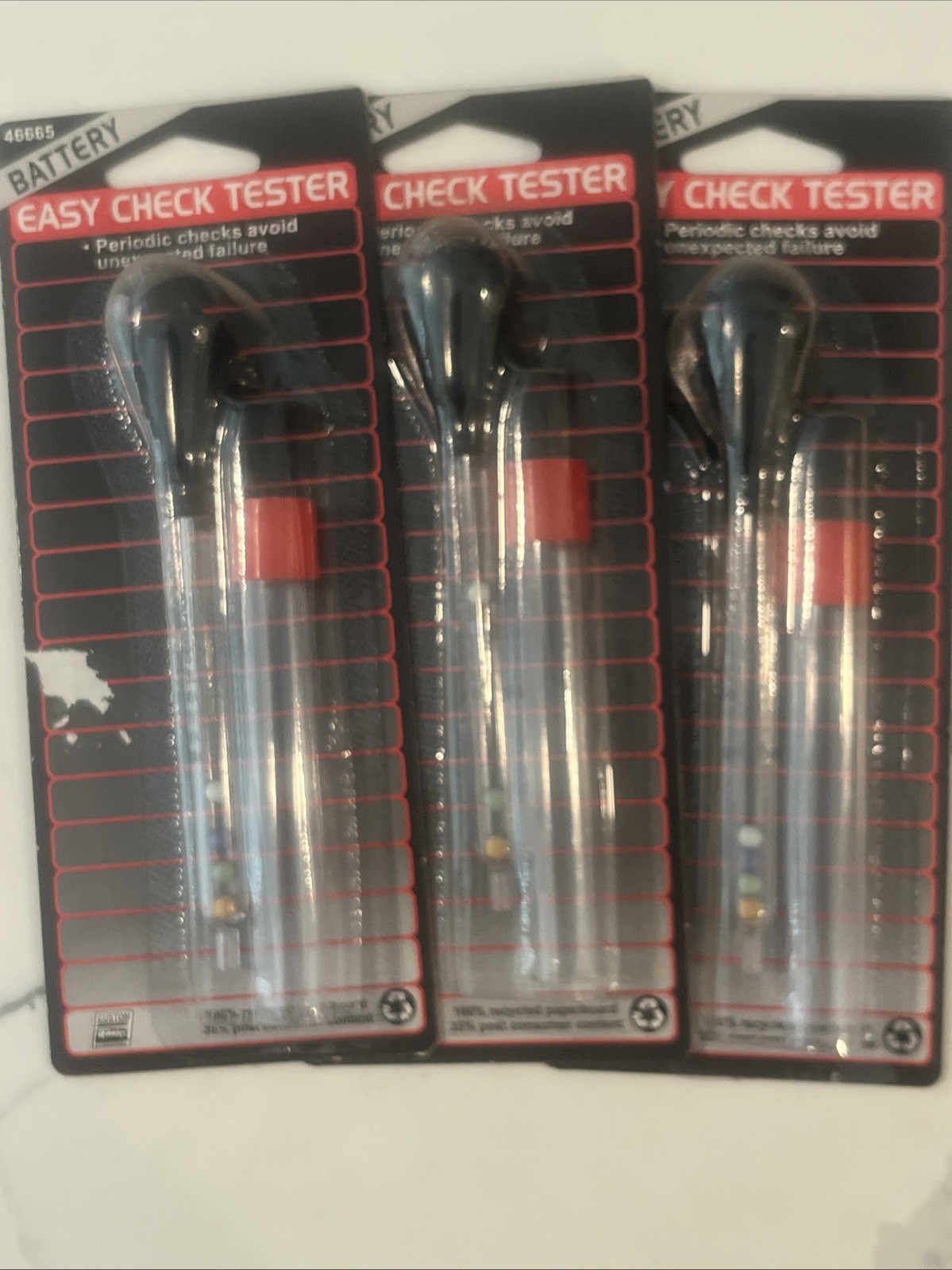Lot Of 3 Vintage Easy Check Battery Tester New In Packages for Cars/Trucks/Boats