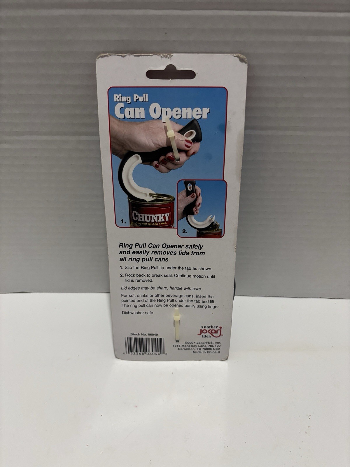 Jokari Ring Pull Can Opener - Non Slip Grip Kitchen Lid Hand Helper A-6 NWT 2007