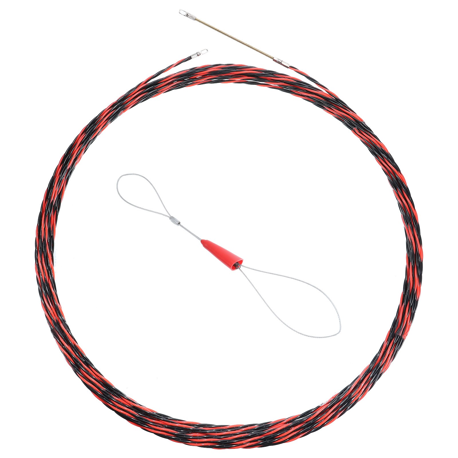 Fish Tape PVC Cable Puller Kit 5MM 98FT Wire Cable Running Rod (Black+Red)