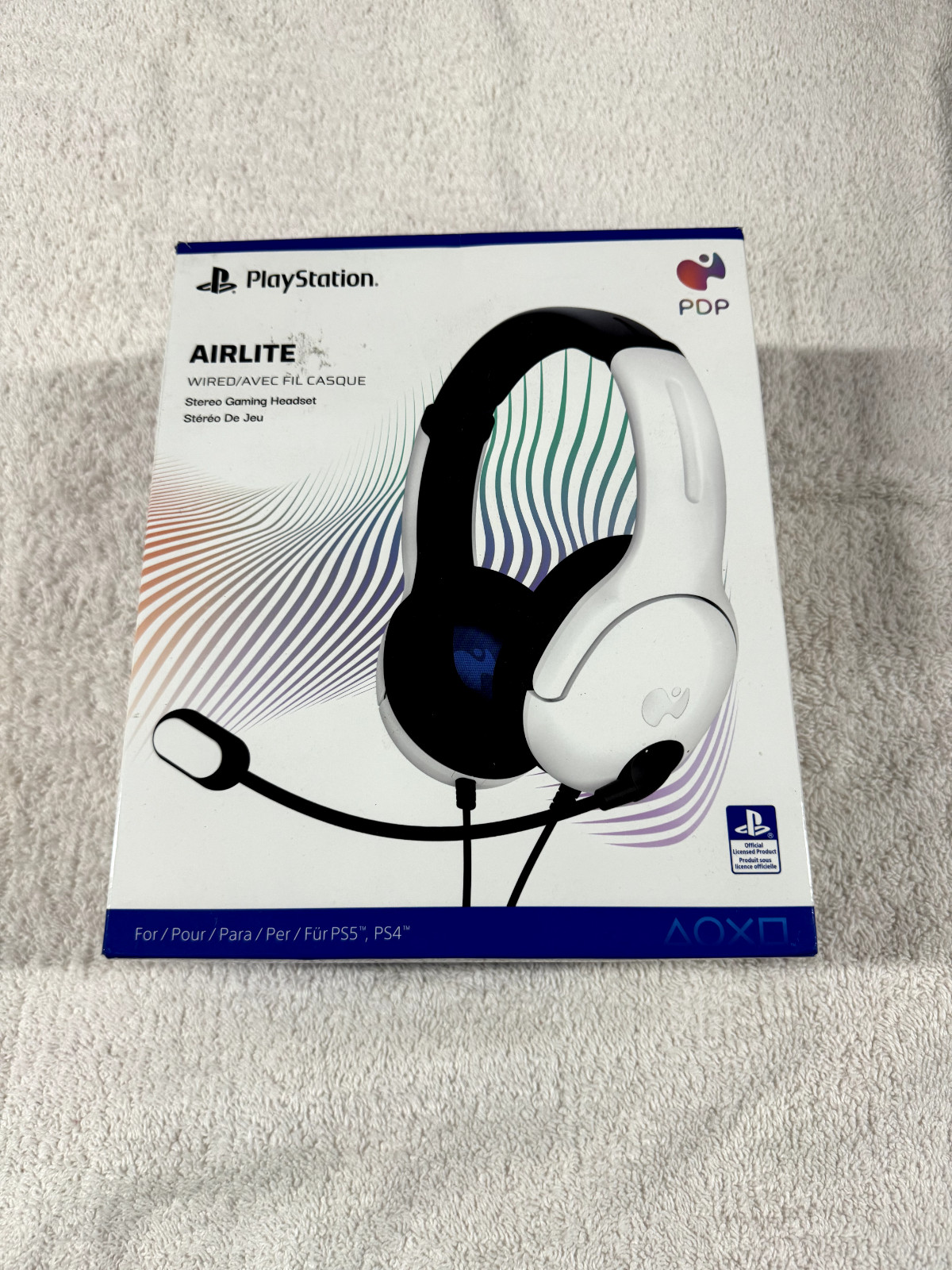 PDP AIRLITE Wired Stereo Gaming Headset for PlayStation 5, 4 PS5, PS4 - White