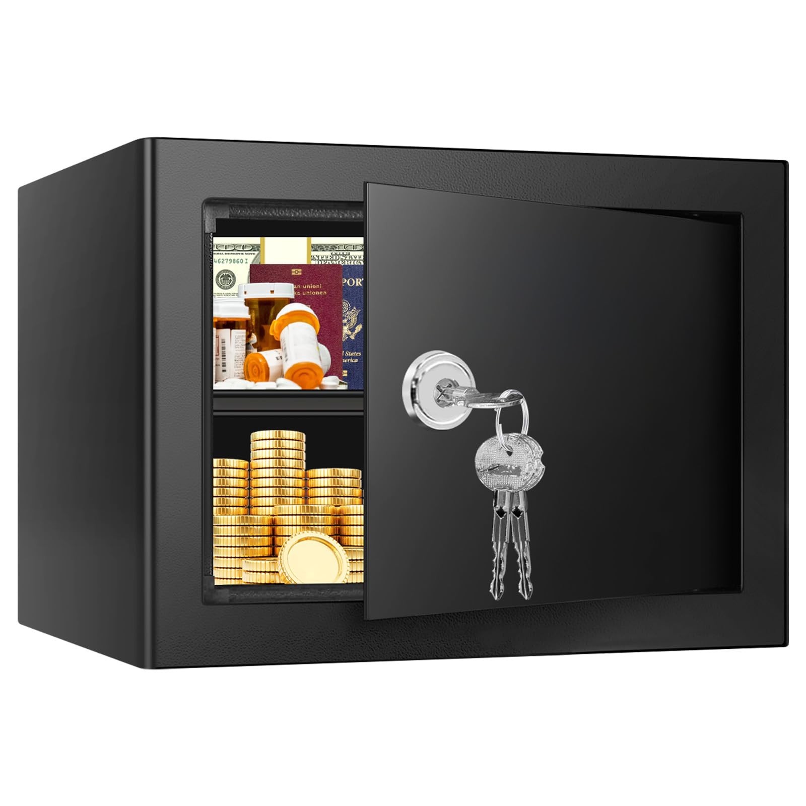1.3 Cubic Feet Fireproof Safe Box Key Lock Steel Security Box For Home Office