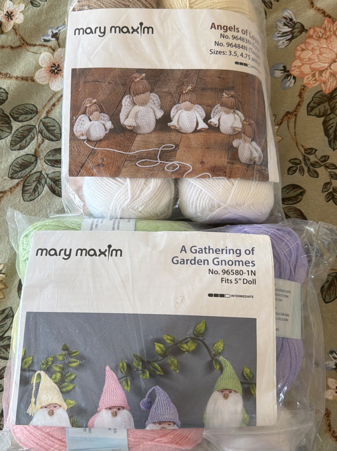 Mary Maxim Kits Gathering of Garden Gnomes And Angels Of Love New