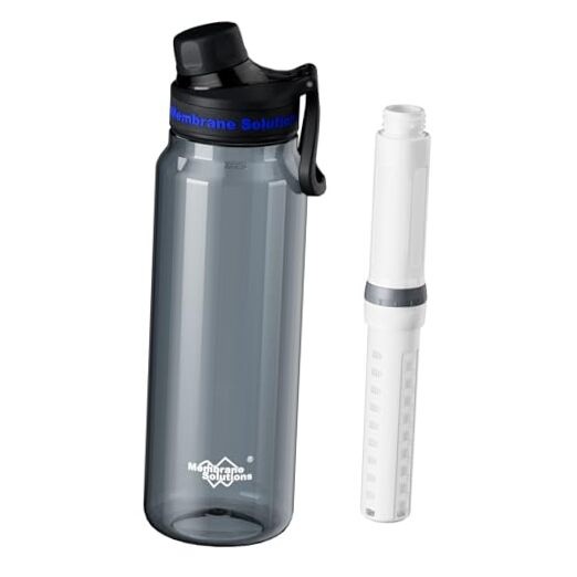 C3 Filtered Water Bottle, 36oz BPA-Free Bottle with Replaceable Grey ACF+UF
