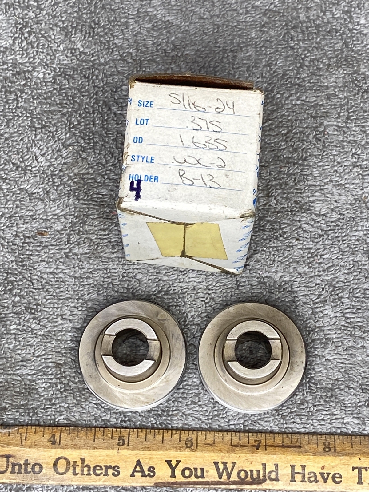 C. J. Winter Thread Die Set 15/16-24 Gage/ .375 1.635" OD Style WC-2 Holder B-13