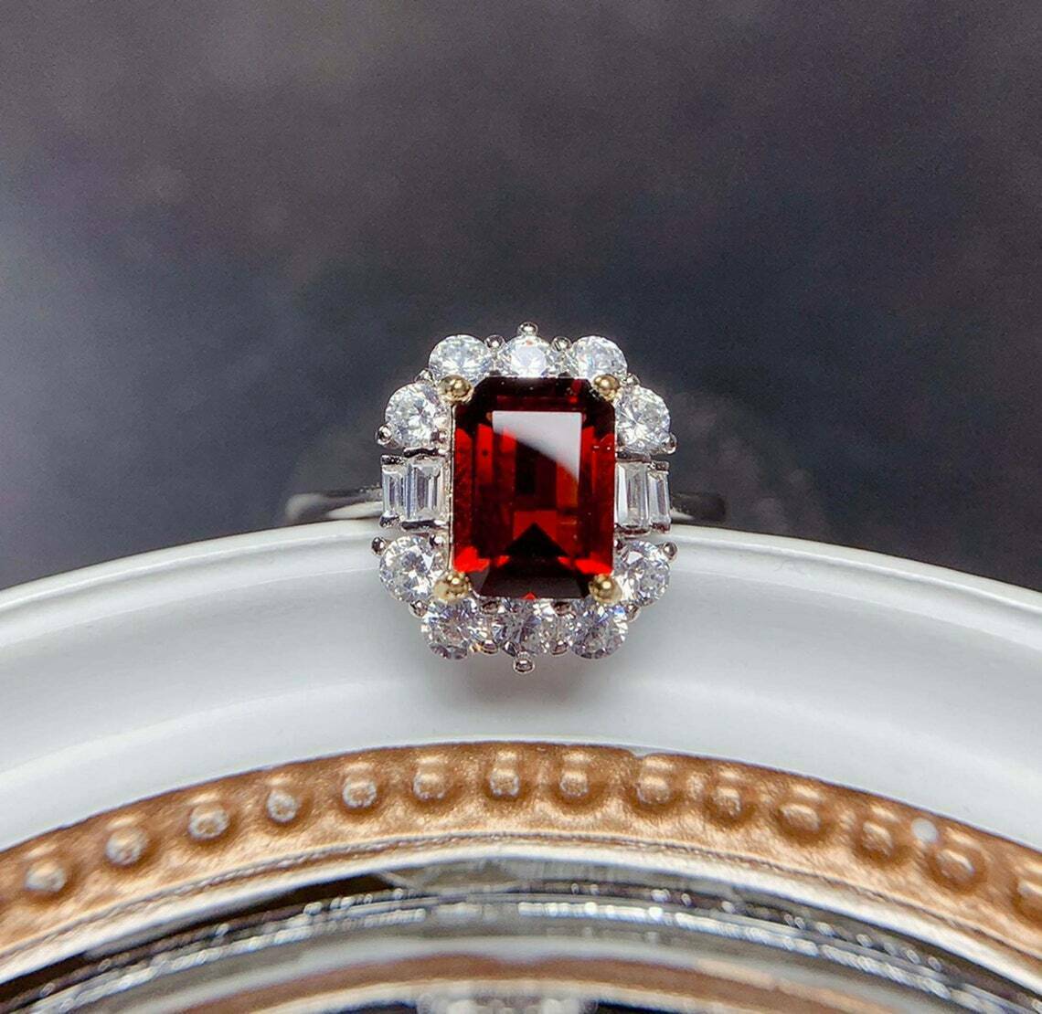 2.50Ct Lab Created Emerald Ruby Pretty Anniversary Ring 14K White Gold Finish
