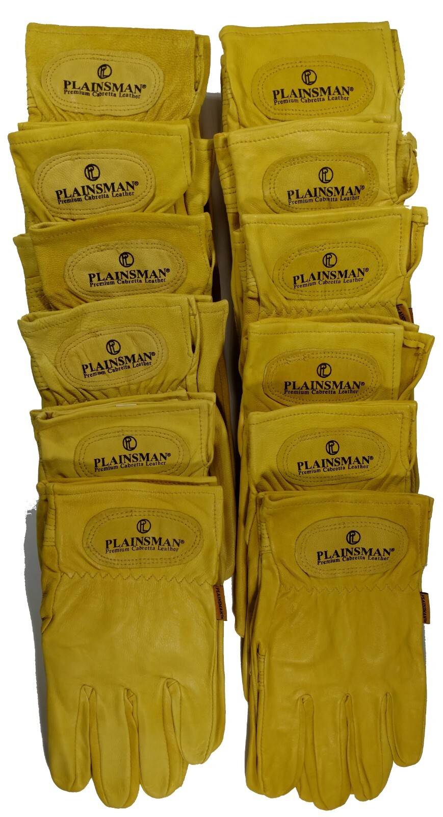 12 Pair Bundle PLAINSMAN Premium Cabretta Goatskin Leather Gloves Size MEDIUM