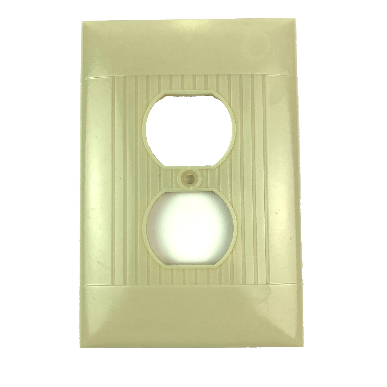 Sierra D0-8 XL Bakelite Ivory Ribbed Art Deco Large Size Outlet Plate Cover
