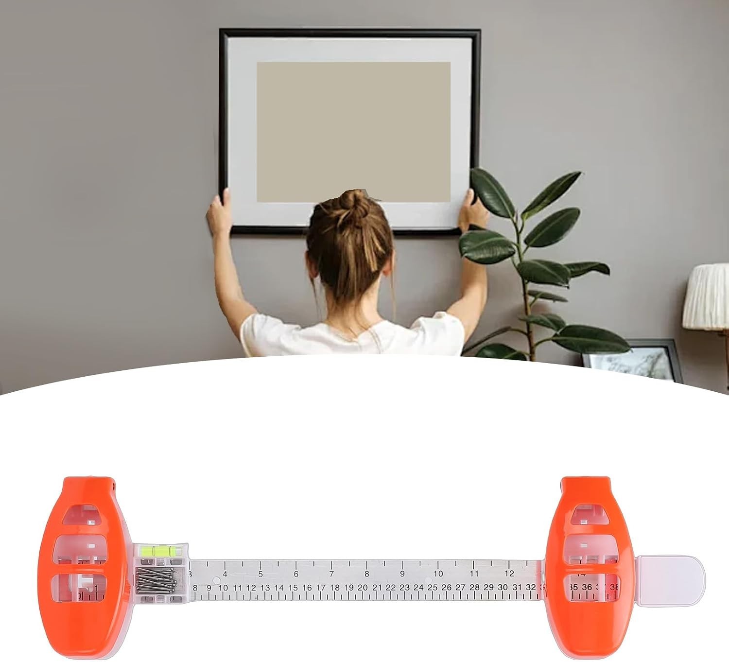 Professional Quality Picture Hanging Tool with Integrated Level & Marking Aid