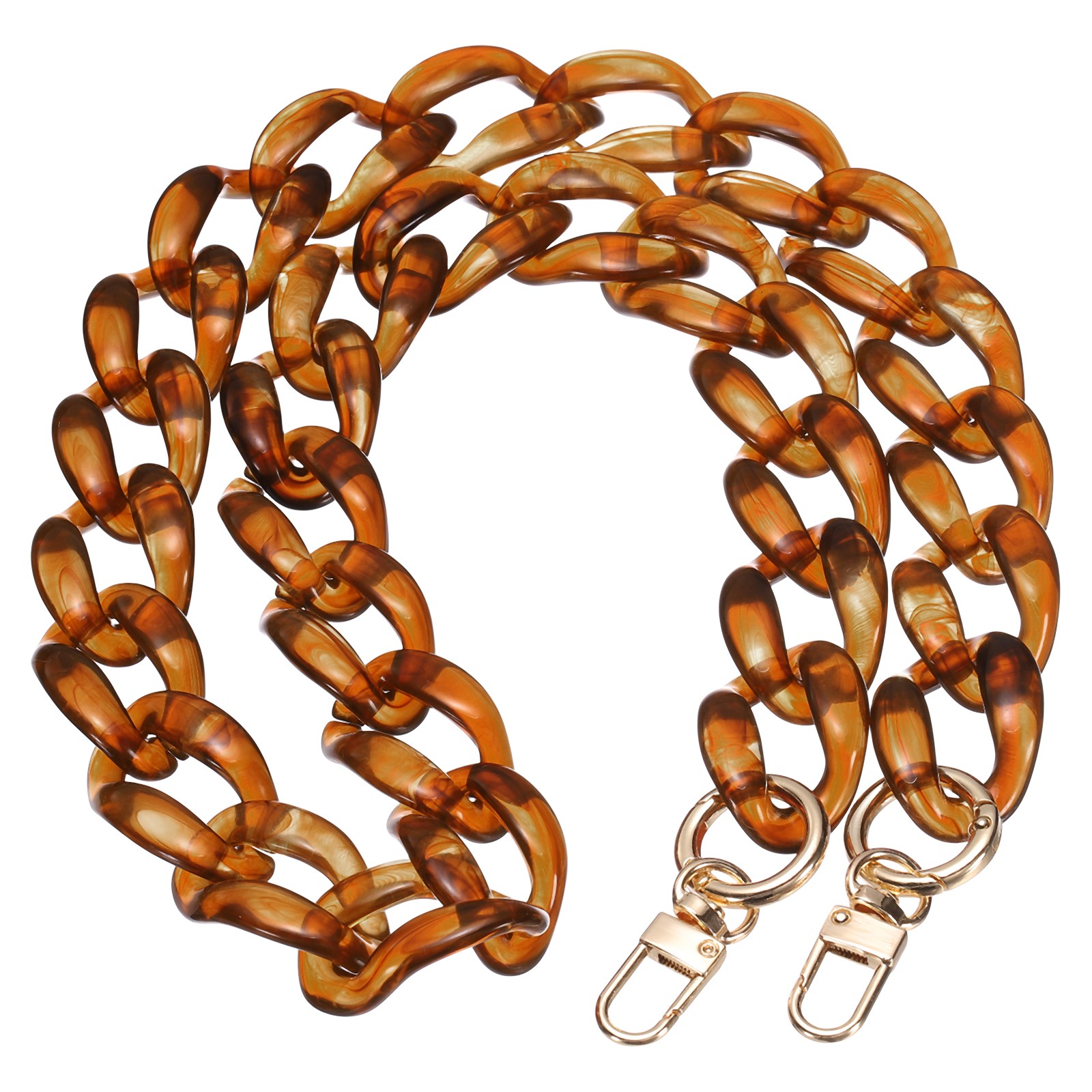 33 x 1 Inch Purse Charm Chain, Acrylic Purse Chain with Buckles, Amber