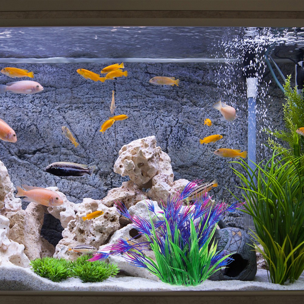 2 Pcs Tank Landscape Grass Artificial Plants for Aquarium Aquatic Fake