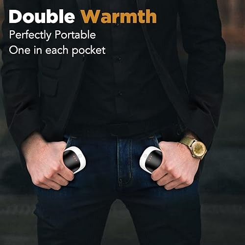 2 Pack Hand Warmers Rechargeable, Portable Electric White Black&White Black*2
