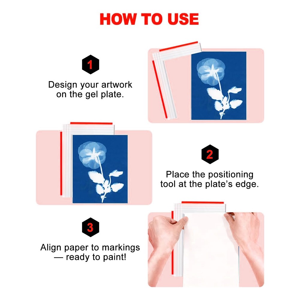 Gel Printing Plate Alignment Tool - Gel Plate Printing Placement Tool for4419