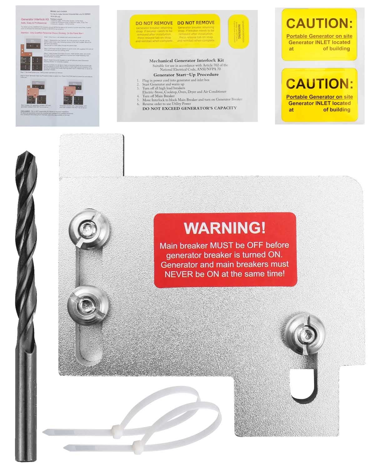 Generator Interlock Kit Compatible with Horizontal Main Cutler Hammer CH Seri...