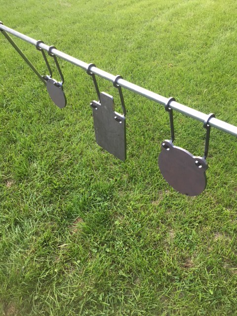 AR500 Target Gong 1/4" Set 6" 8" and 8x12" IDPA Silhouette Plus 3 Sets 6" Hooks!