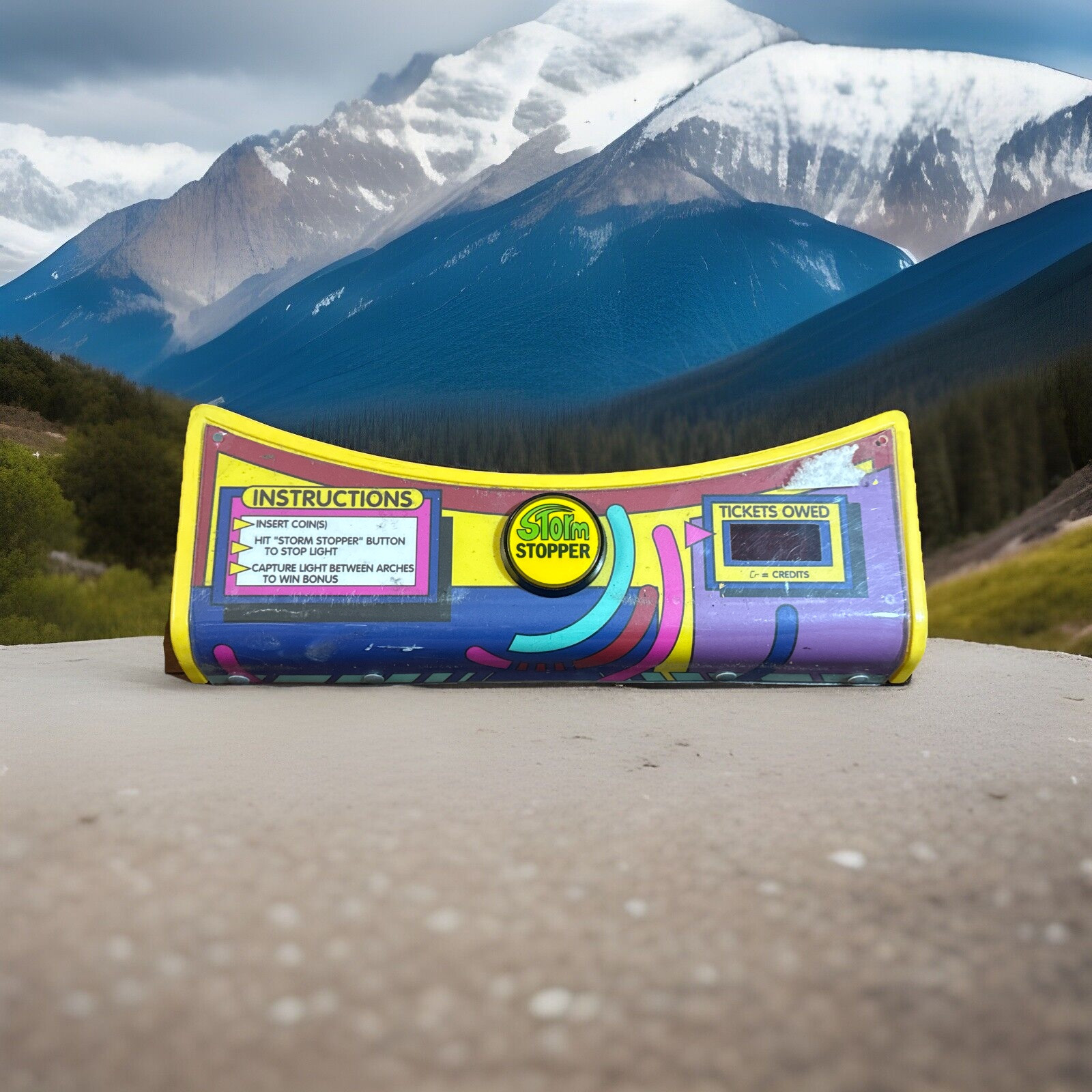 Ice Cyclone Arcade Game Control Panel With Ticket Board