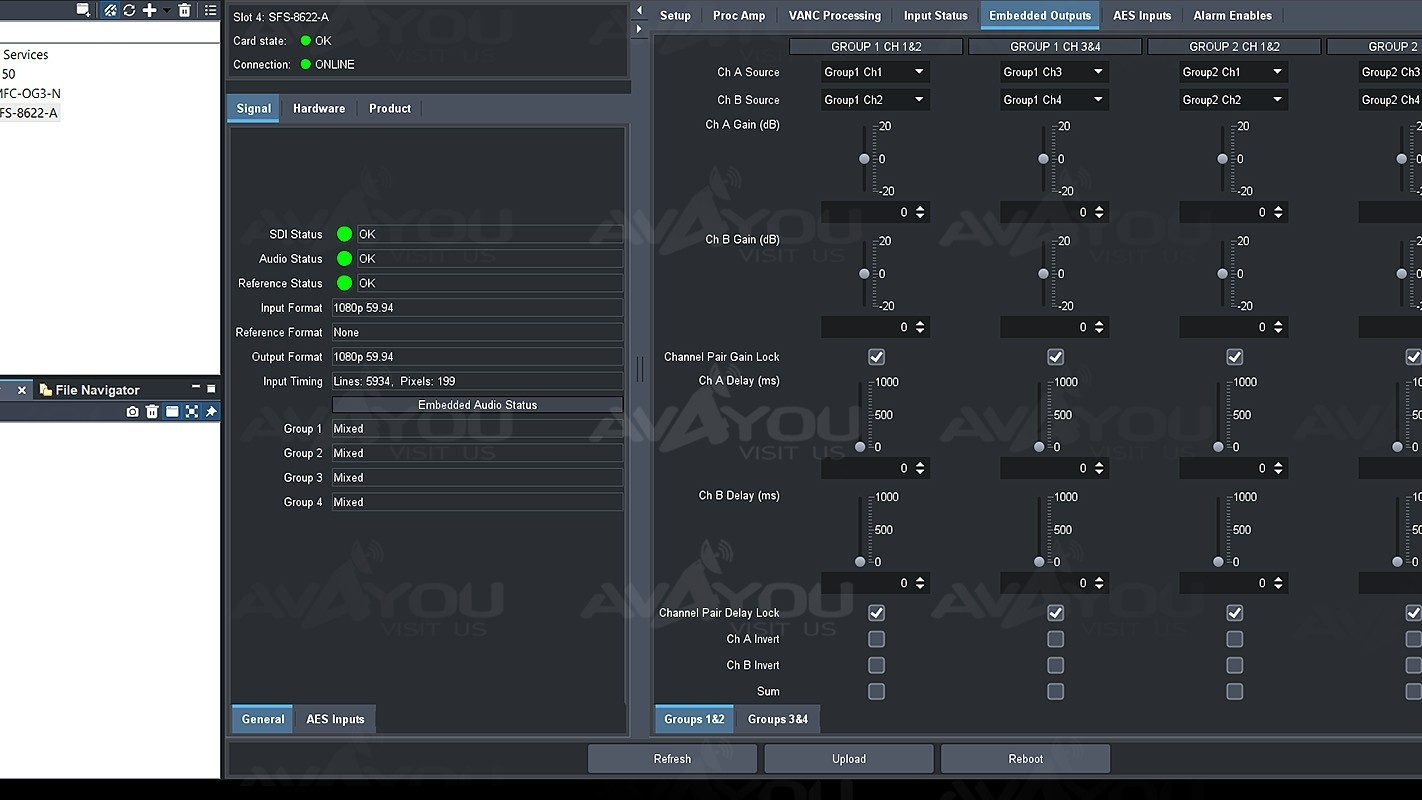 Ross openGear SFS-8622-A A/V Frame Synchronizer + Audio Embedding / De-Embedding