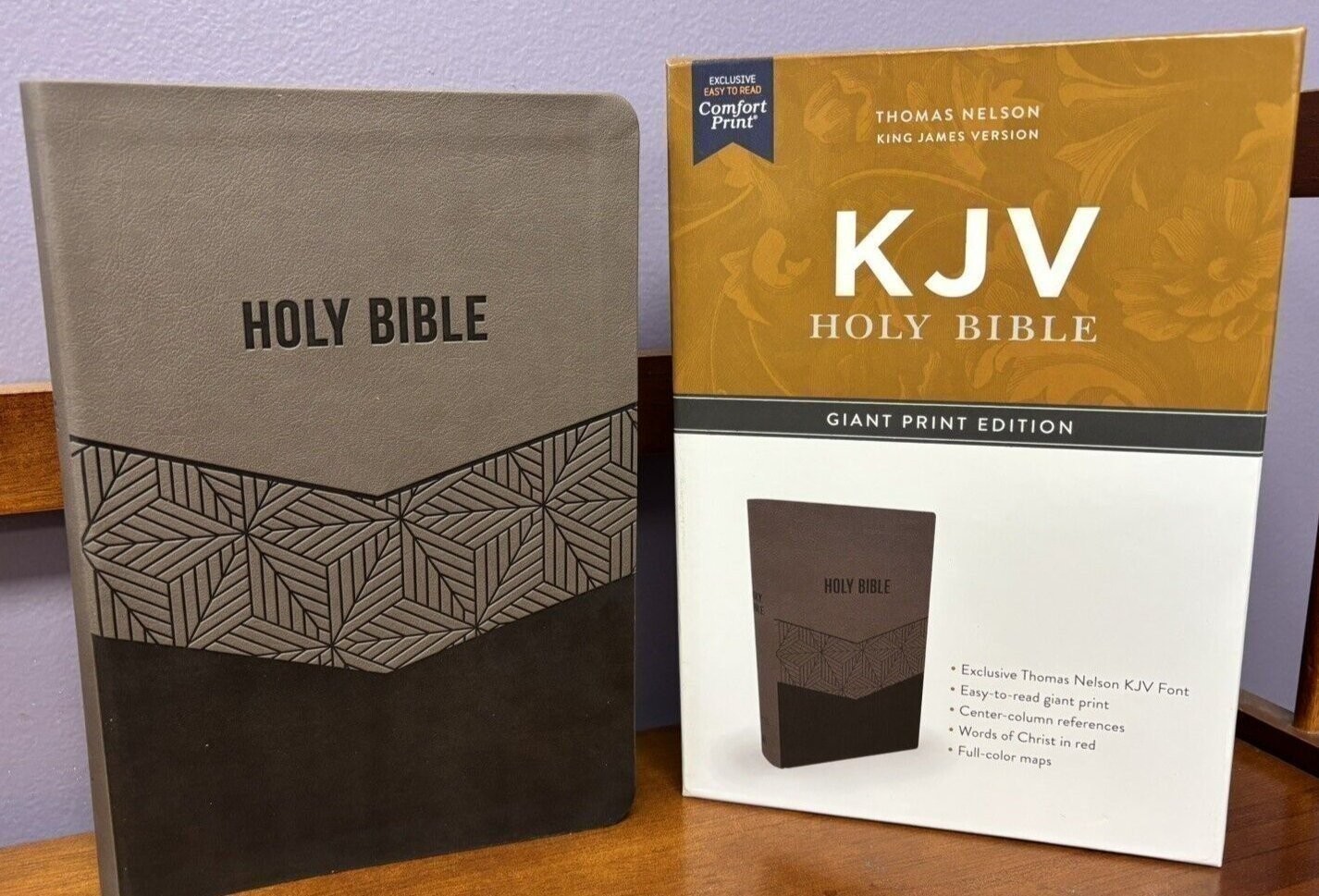 KJV Bible Giant Comfort Print Red Letter Edition Brown Leathersoft BRAND NEW!