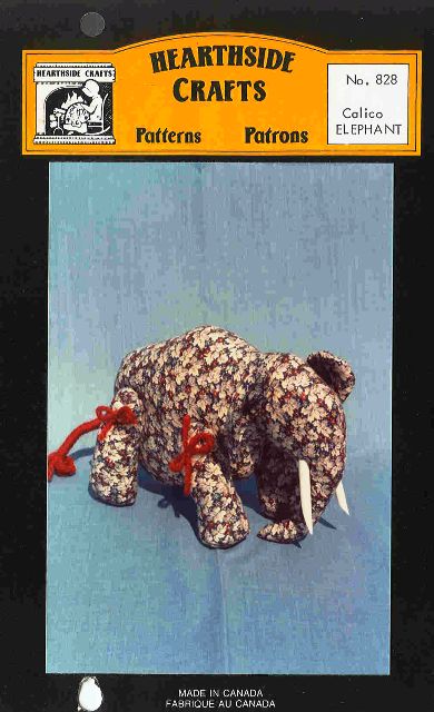 ELEPHANT Stuffed Toy PATTERN, with movable legs #PD3