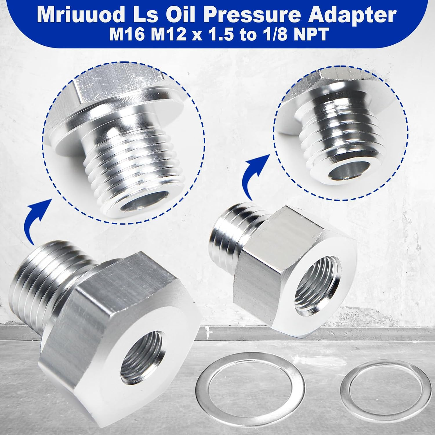 LS Oil Pressure Sensor Adapter, 2 PCS Ls Coolant Temp Sensor Adapter for All GM