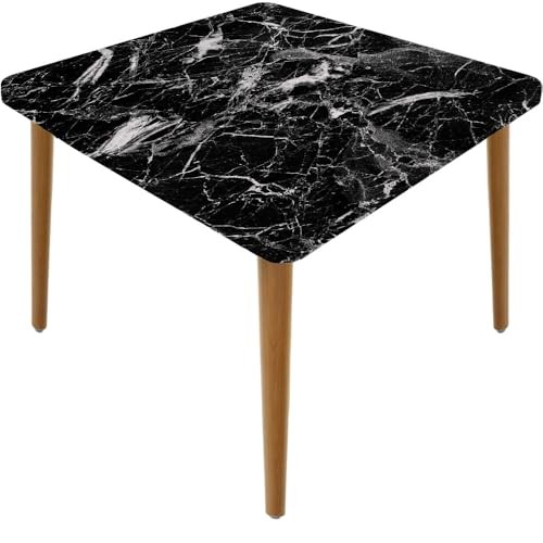 Square Fitted Tablecloth Black Marble 24" x 24" (Square) Wood Texture -23