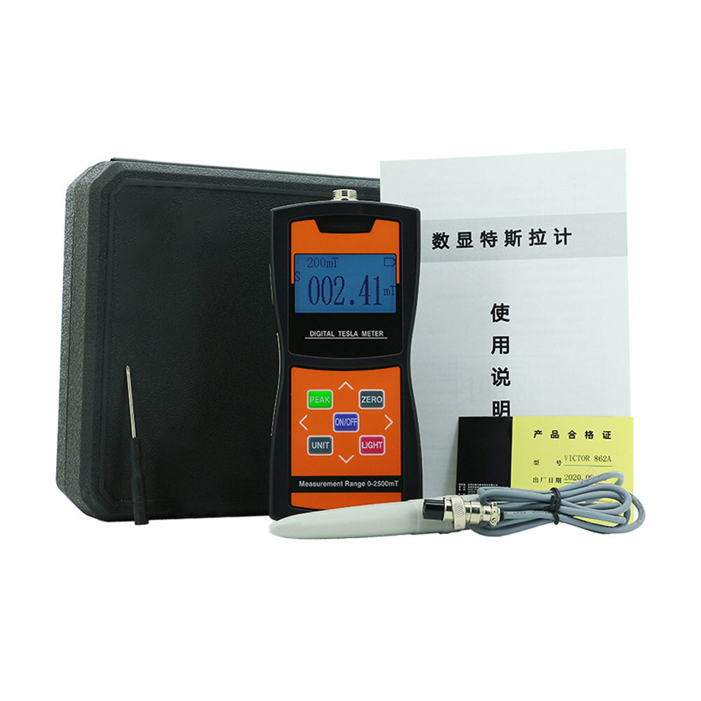 Precision Digital Tesla Meter Gaussmeter Fluxmeter Surface Magnetic Field Tester