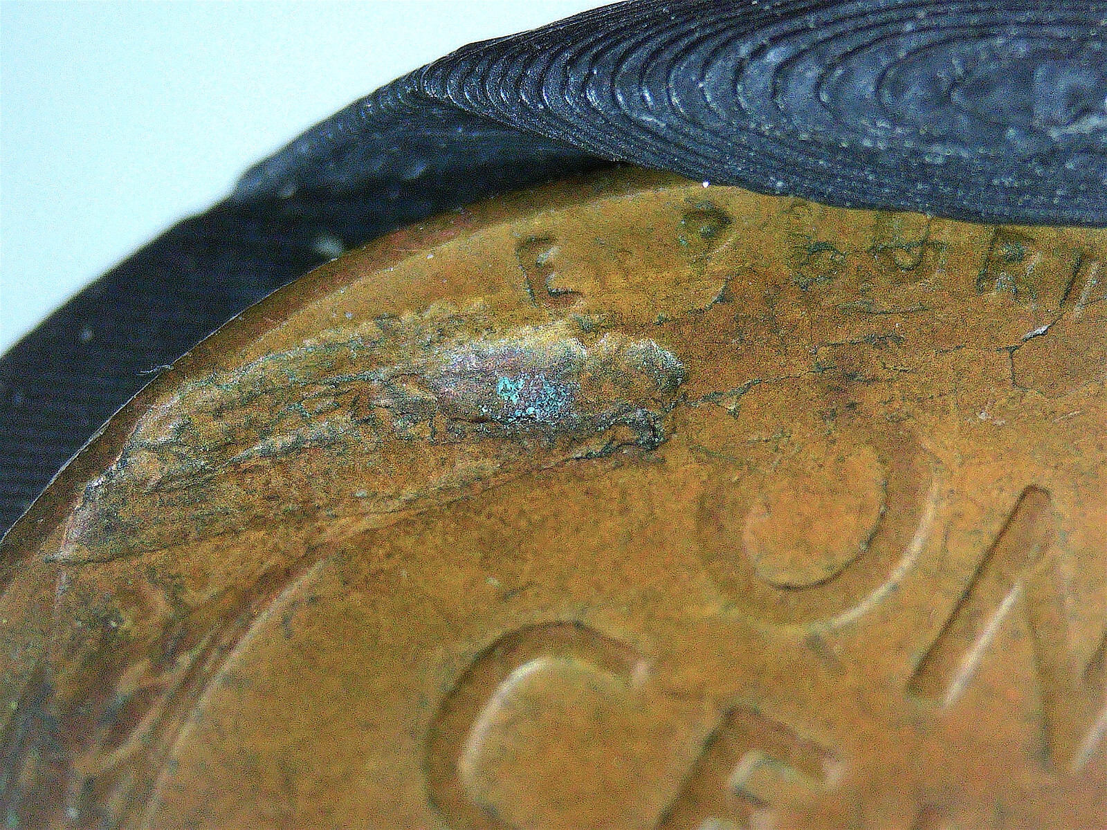 1953 S Lincoln wheat cent error, nice reverse lamination peel