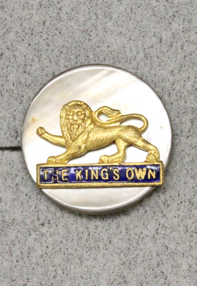 British Army Veteran/Sweetheart Pin: Kings Own Regiment (on Mother of Pearl)
