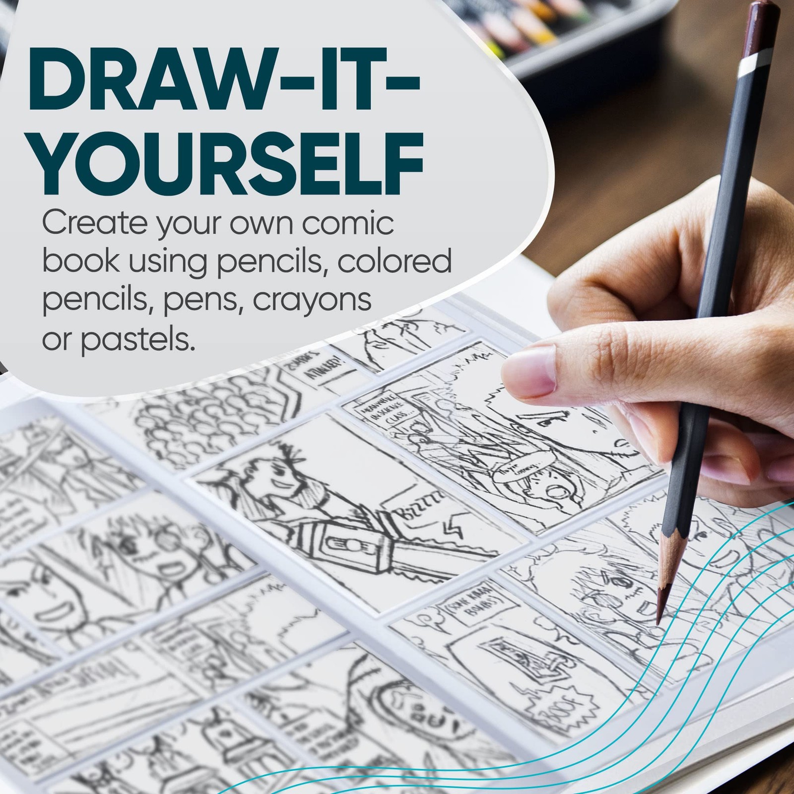 - Blank Comic Book, Draw-It-Yourself Comic Sketch Book with Dynamic Panels, 6...