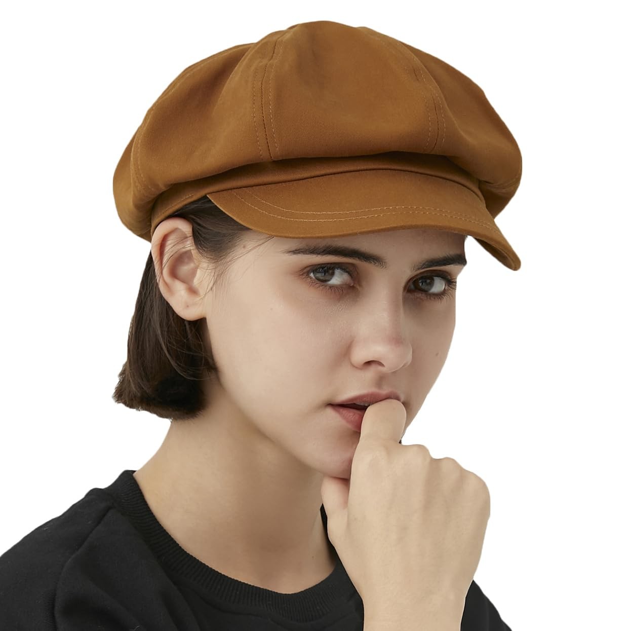 Classic Newsboy Hats, Two Size Newsboy Flat Cap for Men and Women, Large Brown