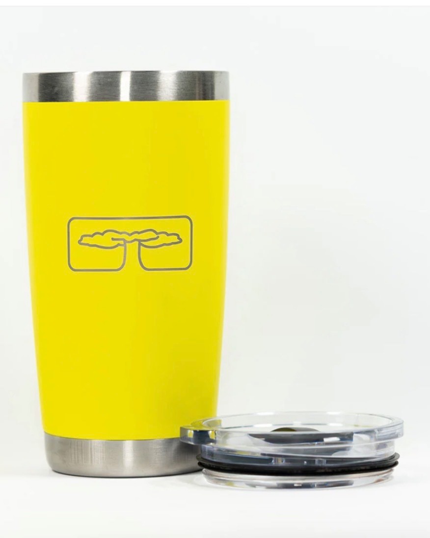 CARP FISHING TACKLE - ATOMIC TACKLE YELLOW THERMAL TUMBLER HOT OR COLD DRINK CUP
