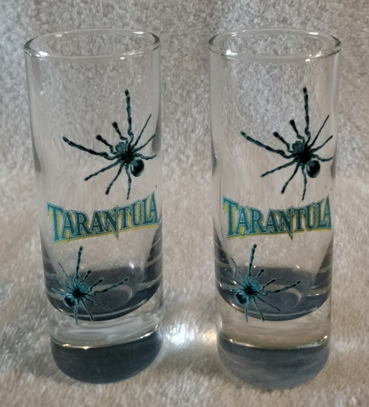 Pair of Tarantula Tequila Tall Shot Glass 4.5 Inches Tall