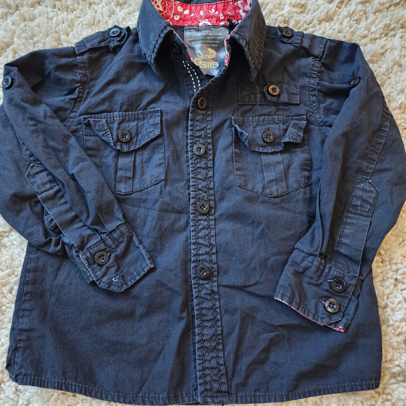 GS115 (Brand): "Rebel Spirit" Longsleeve Shirt, Size Boys 3T, Color Black