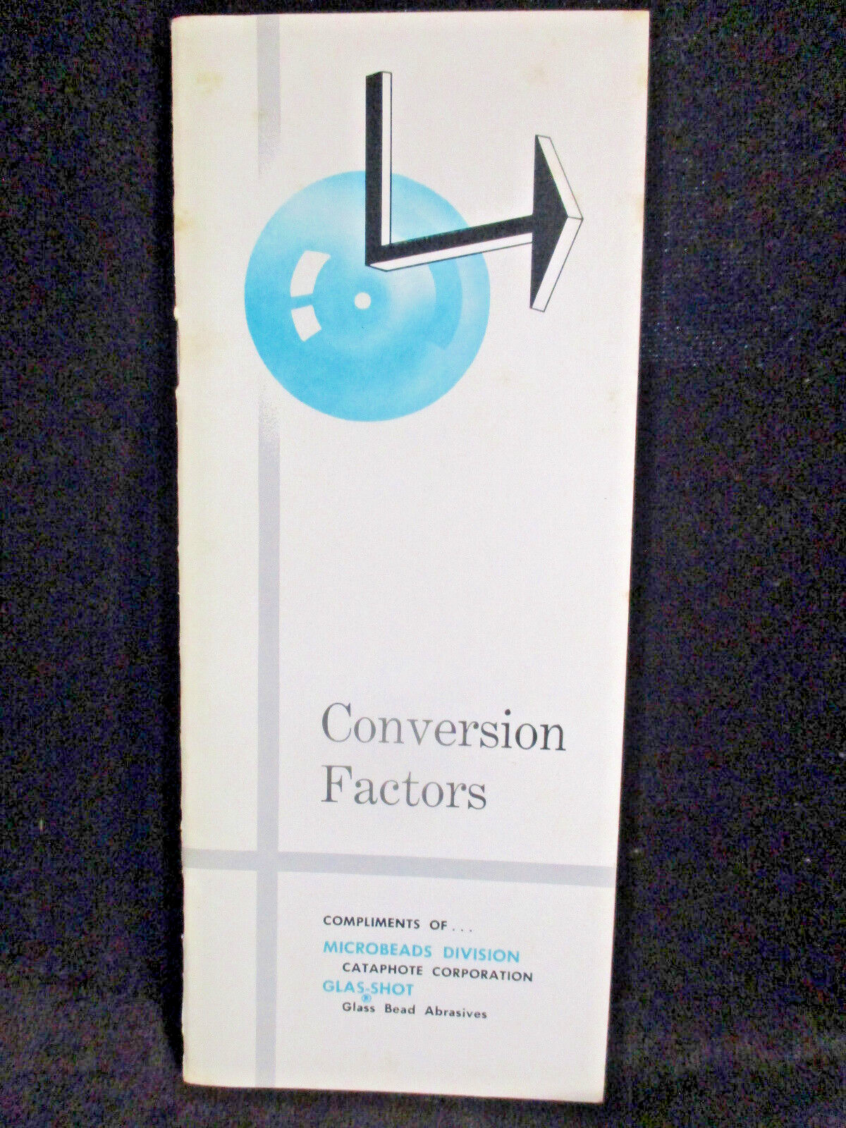 VTG Microbeads Glas-Shot Conversion Factors Pocket Guide Booklet Pamphlet
