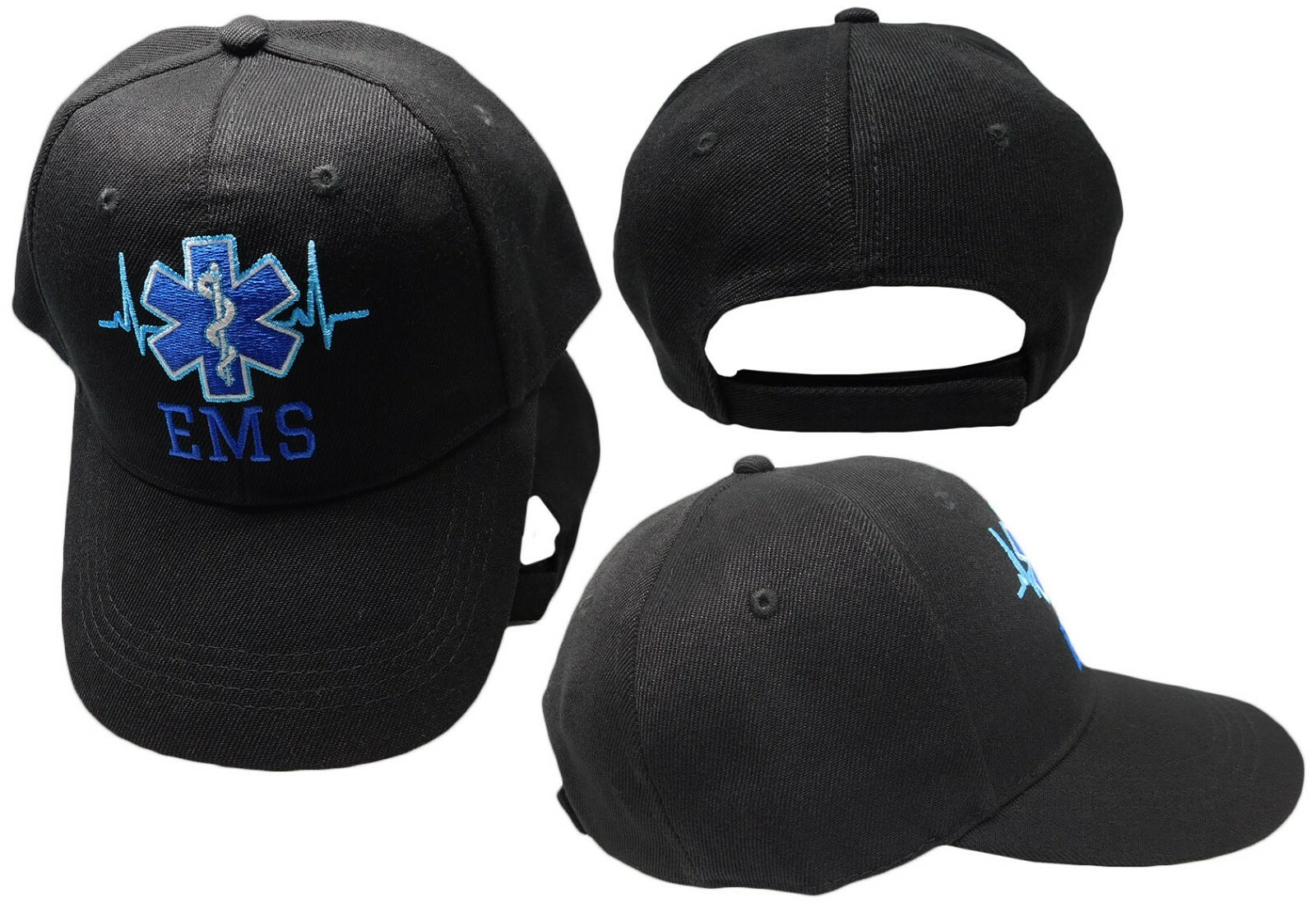 EMS Emergency Medical Technician EMT Cross EMS Paramedic Black Baseball Cap Hat
