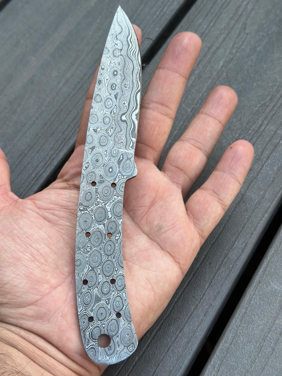 Damascus fixed blade hunting skinning knife Blank Blade Survival Tactical Best