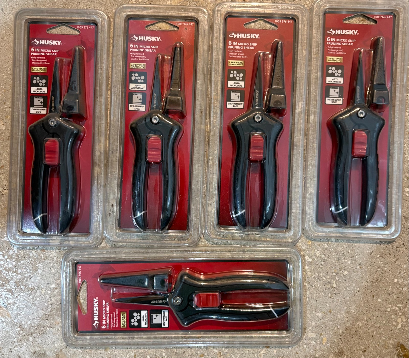 LOT of 5 - Husky 6” Garden Micro Snip Pruning Shear - Stainless Steel Blades NEW