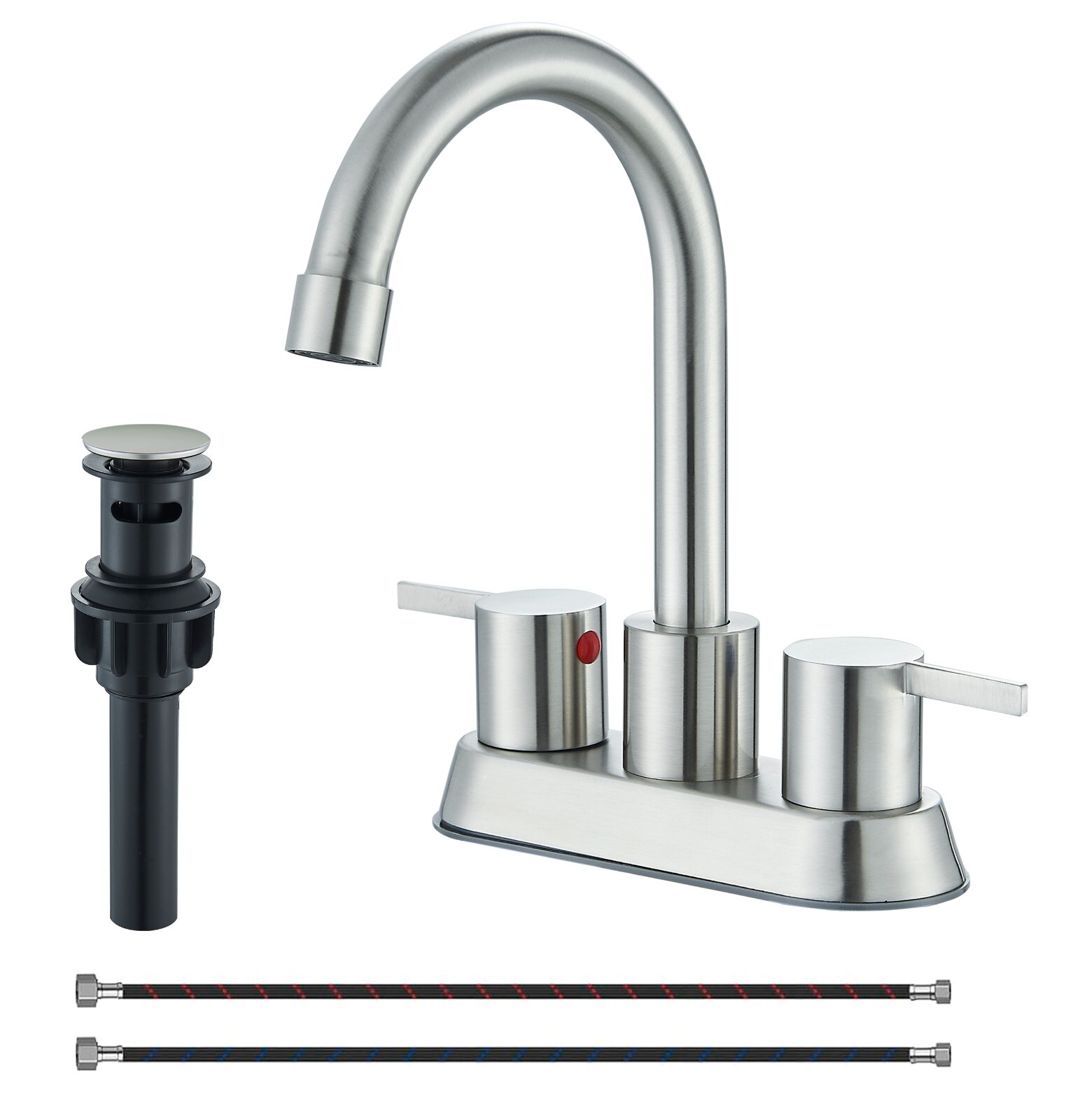 Centerset Bathroom Faucet Lavatory Brushed Nickel 2 or 3 Hole Vanity Sink Faucet