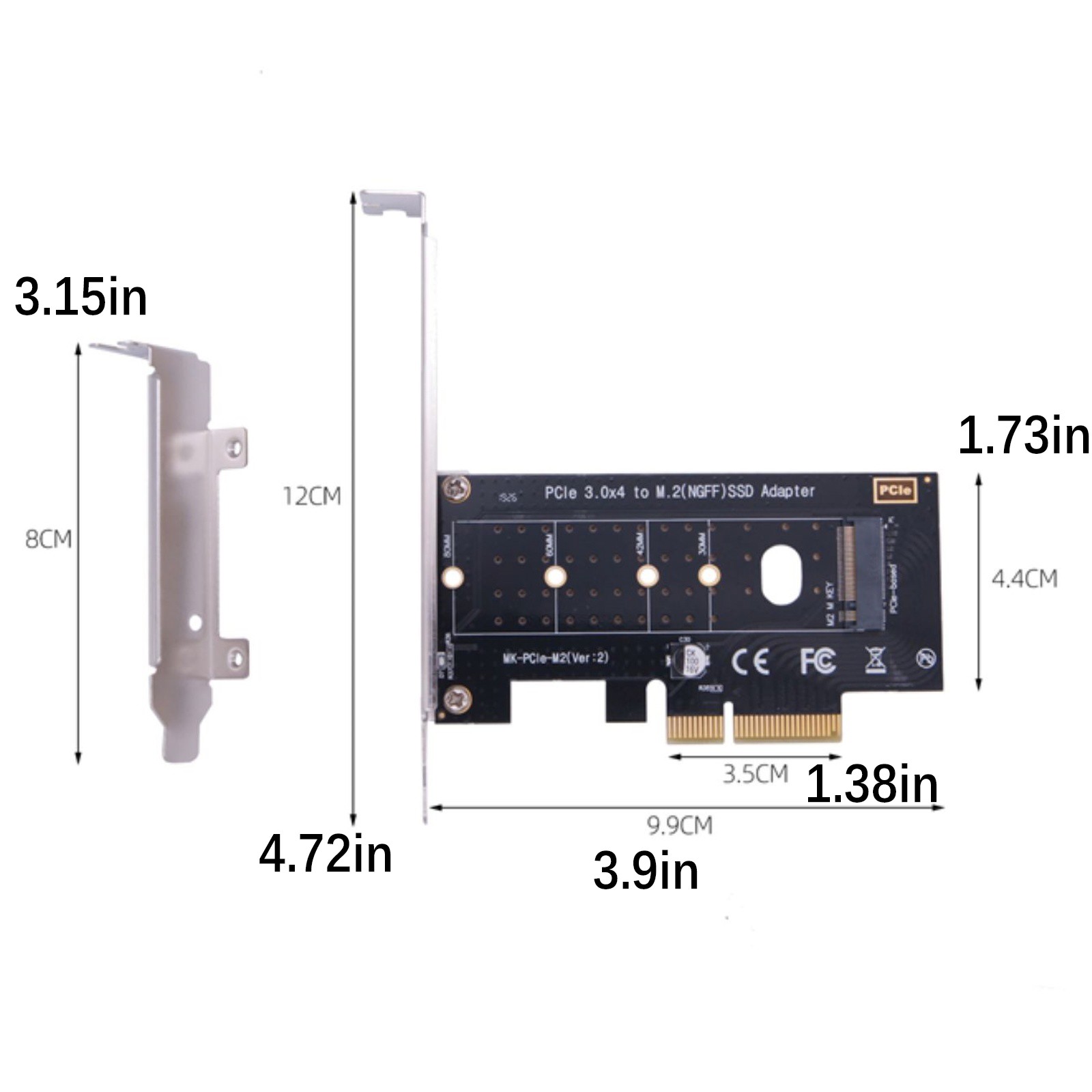New M.2 NVME SSD To PCIe 3.0 X4 Adapter Card Desktop Expansion Conversion Card