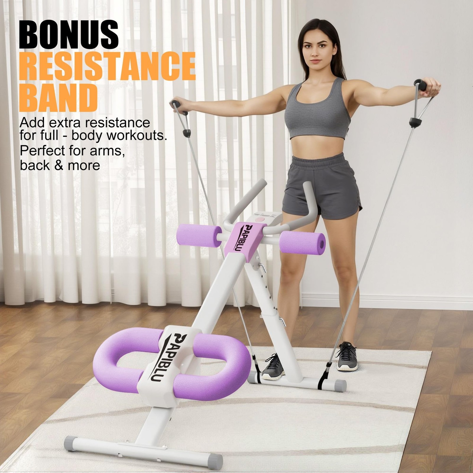 Abdominal Trainers - Adjustable Ab Trainer Machine, Foldable Abdominal Workou...