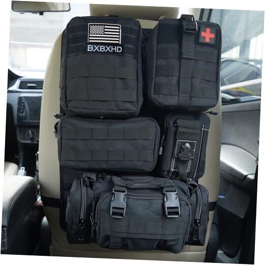 Universal Tactical Car Seat Back Organizer Bag Tactical Molle Vehicle Black