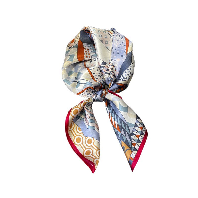 100% Mulberry Silk 27" Square Scarf Women Fashion Blue Neckerchief Wrap Bandana